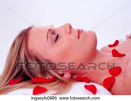 Sleeping Woman's Face Surrounded by Rose Petals View Large Photo Image Stock Photography - Sleeping Woman's Face Surrounded by Rose Petals. Fotosearch