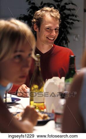 Smiling Man at Dinner Party View Large Photo Image Stock Photo - Smiling Man at Dinner Party. Fotosearch