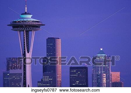 Space Needle Seattle Washington View Large Photo Image Stock Photo - Space Needle Seattle Washington. Fotosearch