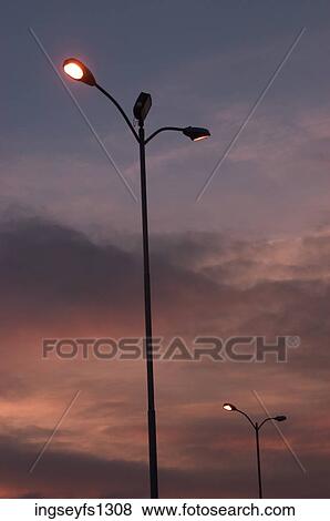 Street Lights at Dusk View Large Photo Image Stock Photo - Street Lights at Dusk. Fotosearch