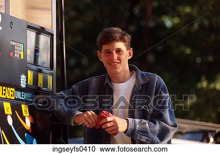 Teen Gas Station Attendant View Large Photo Image Stock Image - Teen Gas Station Attendant. Fotosearch