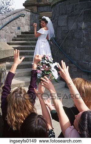 Throwing the Bouquet View Large Photo Image Stock Photo - Throwing the Bouquet. Fotosearch