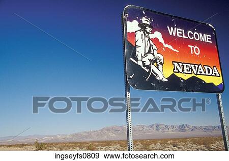 Welcome to Nevada Road Sign View Large Photo Image Stock Photo - Welcome to Nevada Road Sign. Fotosearch