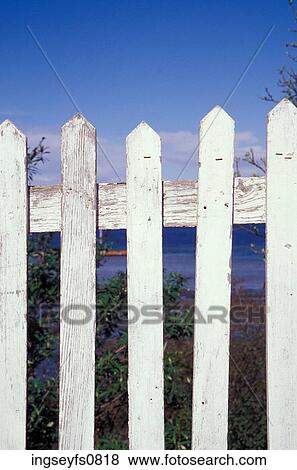 White Picket Fence View Large Photo Image Stock Photo - White Picket Fence. Fotosearch