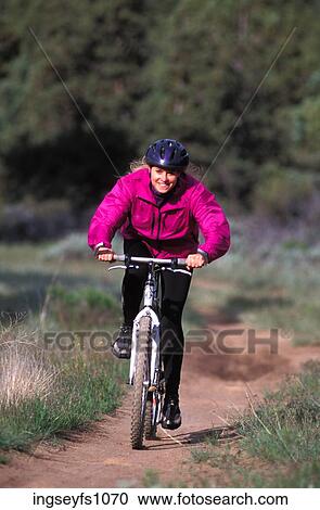 Woman Mountain Biking View Large Photo Image Stock Image - Woman Mountain Biking. Fotosearch