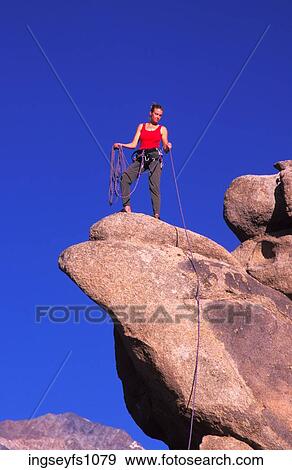 Woman Rock Climbing View Large Photo Image Stock Photo - Woman Rock Climbing. Fotosearch
