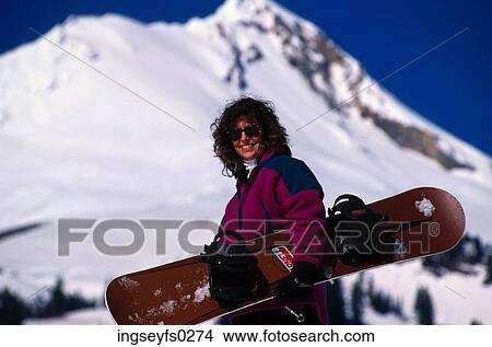 Woman Snowboarder View Large Photo Image Picture - Woman Snowboarder. Fotosearch