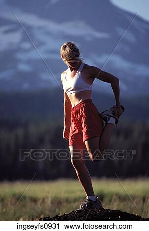 Woman Stretching Before Exercising View Large Photo Image Stock Image - Woman Stretching Before Exercising. Fotosearch