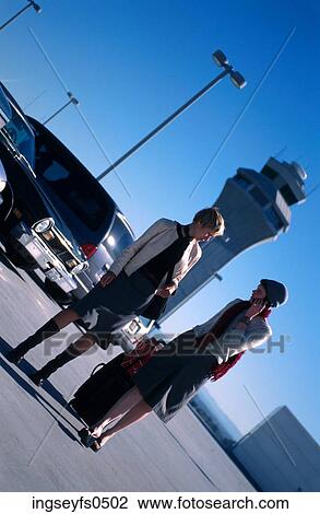 Stock Image - Women at Airport. Fotosearch