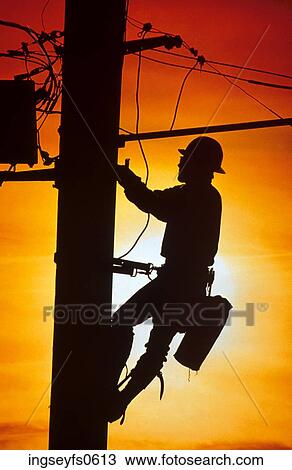 Worker on Power Pole View Large Photo Image Stock Image - Worker on Power Pole. Fotosearch