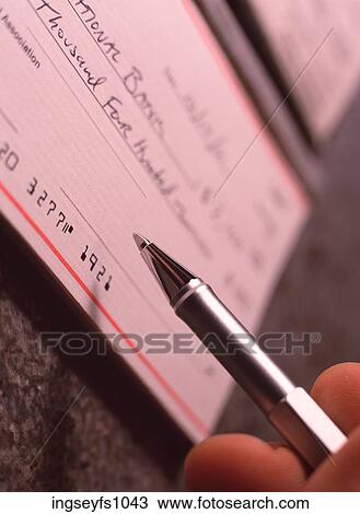 Writing a Check View Large Photo Image Stock Image - Writing a Check. Fotosearch