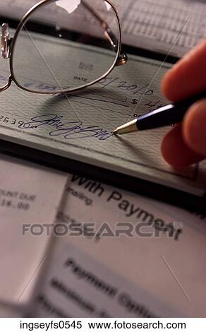 Writing A Check View Large Photo Image Stock Photography - Writing A Check. Fotosearch