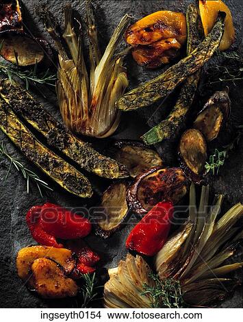 Picture - BBQ Vegetables, BBQ, Vegetables, barbeque food, barbeque, bbq food, food. Fotosearch