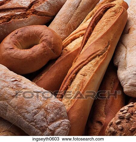 Breads, Bread, bagel, ciabatta, baguette, baker, bakery View Large Photo Image Stock Image - Breads, Bread, bagel, ciabatta, baguette, baker, bakery. Fotosearch