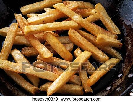 Stock Photo - chips, french fries, plate. Fotosearch