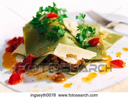 Stock Photo - fetta cheese, parsley, salad, snack, lunch, food, diet. Fotosearch