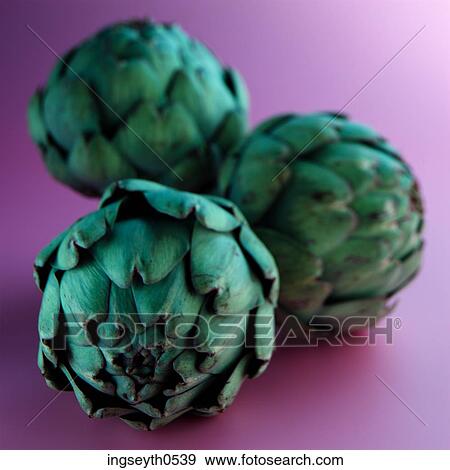 Stock Photo - food, green, exotic vegetable, vegetable, artichoke, diet, Artichokes. Fotosearch