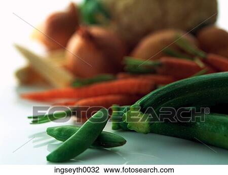 Stock Image - fruit and vegetables, vegetables, fruit, vegetable selection, mixed fruit and veg, food, diet. Fotosearch