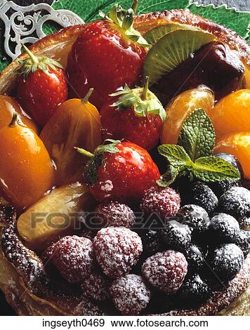 Glazed Fruit Tart, Fruit, Glazed, Tart, sweet, pudding, dessert View Large Photo Image Stock Photo - Glazed Fruit Tart, Fruit, Glazed, Tart, sweet, pudding, dessert. Fotosearch
