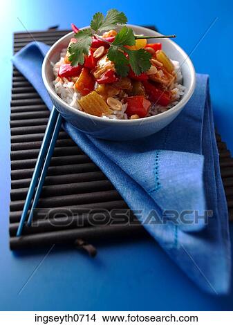 Picture - Gong Bao Chicken, Bao, Chicken, Gong, food, diet, nutritian. Fotosearch