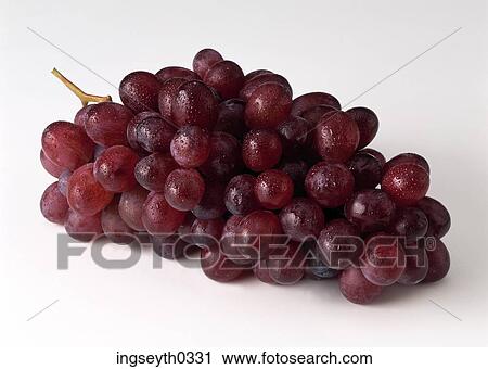 Stock Image - grapes, red, bunch, fruit, food, diet, nutritian. Fotosearch