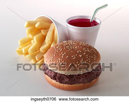 hamburger, take away, bun, sesame bun, beefbuger, american food, hamburger chips & drink View Large Photo Image Stock Photograph - hamburger, take away, bun, sesame bun, beefbuger, american food, hamburger chips & drink. Fotosearch