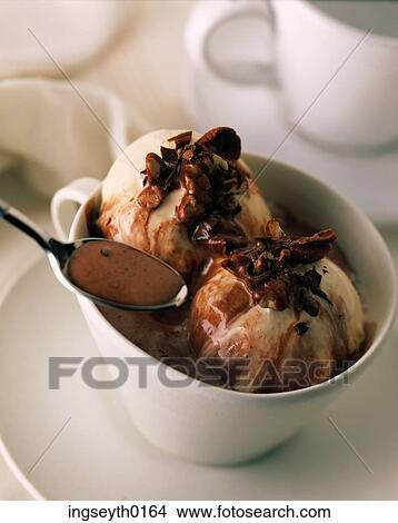 Ice cream & Choc Sauce, Chocolate, ice cream, Sauce, pudding, dessert, sweet View Large Photo Image Picture - Ice cream & Choc Sauce, Chocolate, ice cream, Sauce, pudding, dessert, sweet. Fotosearch