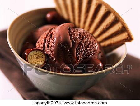 ice cream, dessert, pudding, sweet, ice cream scoop, bowl, chocolat ice cream View Large Photo Image Picture - ice cream, dessert, pudding, sweet, ice cream scoop, bowl, chocolat ice cream. Fotosearch