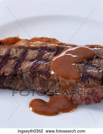 meat, steak, au poivre, sauce, brown, plate, main course View Large Photo Image Stock Image - meat, steak, au poivre, sauce, brown, plate, main course. Fotosearch