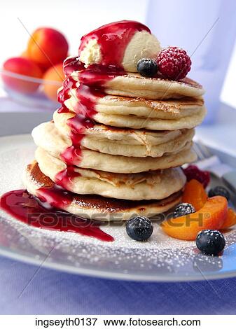 Stock Photo - pancake stack, pancake, shrove, pancakes, batter, food, diet. Fotosearch