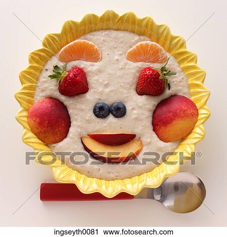porridge, porridge bowl, smiley face, kids food, childrens food, child food, food View Large Photo Image Stock Image - porridge, porridge bowl, smiley face, kids food, childrens food, child food, food. Fotosearch
