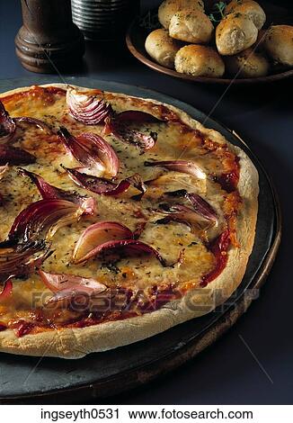 Red Onion Pizza, Onion, Pizza, Red Pizza, italian, round, cheese View Large Photo Image Stock Image - Red Onion Pizza, Onion, Pizza, Red Pizza, italian, round, cheese. Fotosearch