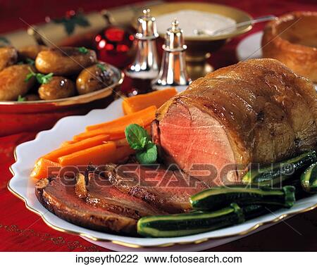 roast beef, beef, carrots, green beans, roast potatoes, horseradish, platter View Large Photo Image Stock Image - roast beef, beef, carrots, green beans, roast potatoes, horseradish, platter. Fotosearch
