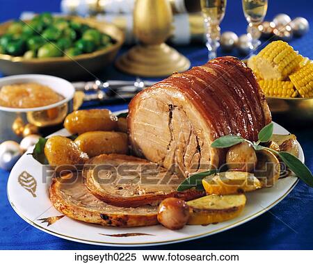 roast pork, crackling, apple sauce, aplles, puree, coffee, banquet View Large Photo Image Stock Photography - roast pork, crackling, apple sauce, aplles, puree, coffee, banquet. Fotosearch
