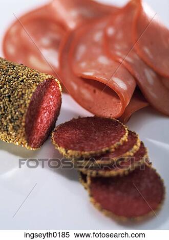 salami, salamis, sausage, chorizo, ham, speck, wurst View Large Photo Image Stock Photography - salami, salamis, sausage, chorizo, ham, speck, wurst. Fotosearch