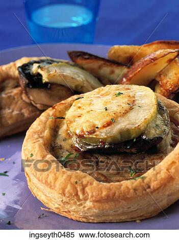 Stock Photography - savoury, Apple, pastry, pork, Derby, snack, Apple Pork Derby. Fotosearch