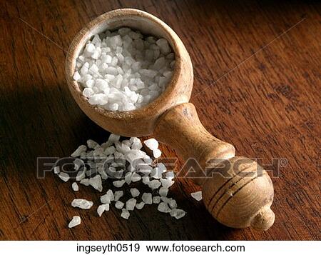 Sea Salt, Salt, Sea, ground salt, seasoning, wooden ladle, wooden scoop View Large Photo Image Stock Photo - Sea Salt, Salt, Sea, ground salt, seasoning, wooden ladle, wooden scoop. Fotosearch