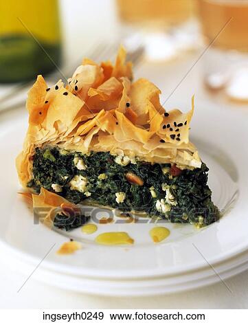 spinach filo pie, spinach, filo, snack, food, diet, nutritian View Large Photo Image Stock Photo - spinach filo pie, spinach, filo, snack, food, diet, nutritian. Fotosearch