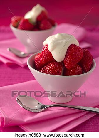 Strawberries, strawberry, strawberries & cream, strawberries and cream, clotted cream, cream, pudding View Large Photo Image Stock Image - Strawberries, strawberry, strawberries & cream, strawberries and cream, clotted cream, cream, pudding. Fotosearch