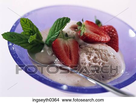 strawberry & ice cream, strawberries, ice cream, pudding, dessert, sweet, fruit View Large Photo Image Picture - strawberry & ice cream, strawberries, ice cream, pudding, dessert, sweet, fruit. Fotosearch