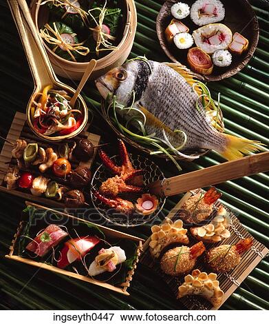 Stock Photo - sushi, fish, japanese, raw, rice, prawn, maki. Fotosearch
