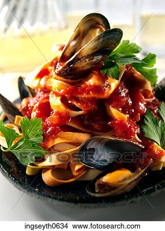 Tagliatelle Mussels, pasta, italian, Mussels, Tagliatelle, food, diet View Large Photo Image Picture - Tagliatelle Mussels, pasta, italian, Mussels, Tagliatelle, food, diet. Fotosearch