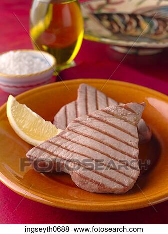 Tuna, tuna steak, griddled tuna, fish, sea food, fish steak, food View Large Photo Image Stock Photo - Tuna, tuna steak, griddled tuna, fish, sea food, fish steak, food. Fotosearch