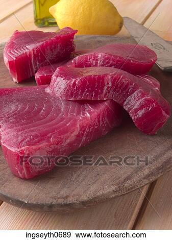 Tuna, tuna steak, raw, fish, sea food, fish steak, food View Large Photo Image Stock Photo - Tuna, tuna steak, raw, fish, sea food, fish steak, food. Fotosearch