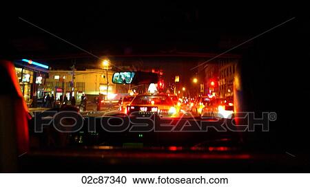 A night time passenger view of a downtown, New York taxi cab ride. View Large Photo Image Stock Image - A night time passenger view of a downtown, New York taxi cab ride.. Fotosearch
