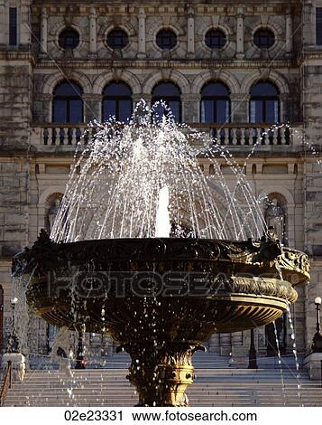 Stock Image - Active fountain, Victoria BC, Canada.. Fotosearch