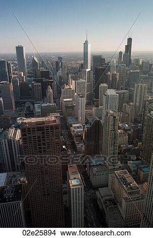 Picture - Aerial view of Chicago cityscape. Fotosearch