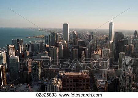 Aerial view of Chicago Cityscape View Large Photo Image Stock Image - Aerial view of Chicago Cityscape. Fotosearch