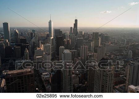 Stock Photography - Aerial view of Chicago Cityscape. Fotosearch