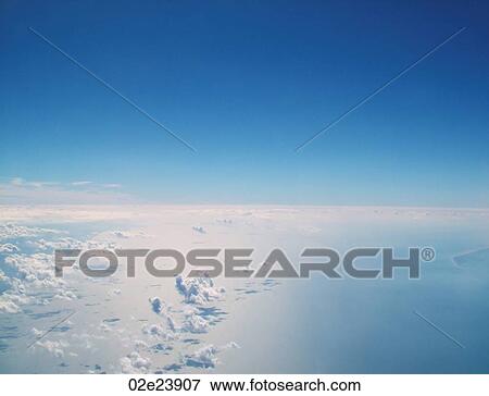 Stock Photo - Aerial view of sky and clouds.. Fotosearch